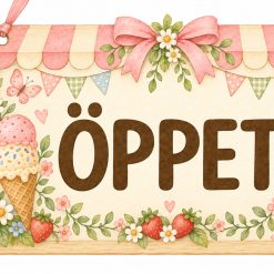 Skyltar till café och glasskiosk!
