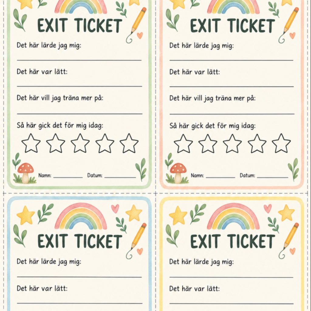 Exit tickets!