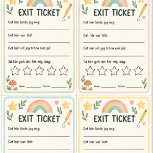 Exit tickets!