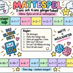 Mattespel 2-6:ans gångertabell