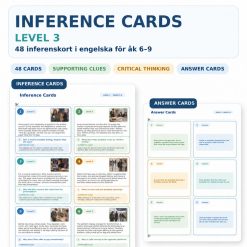 48 Inference Cards Level 1 - Träna inferenser och läsförståelse i engelska - Åk 4-5