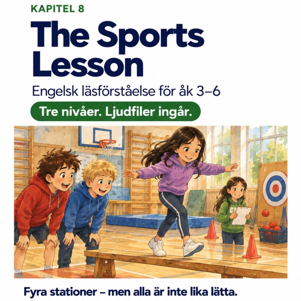 Engelska läsförståelse med ljudfiler, Kapitel 8 – The Sports Lesson, 3 nivåer
