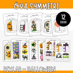 Symmetri med Halloweenmotiv - Pixelpyssel i matematik