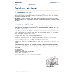 GRATIS: Ordjakten i växthuset | Hemläxa i svenska/SVA åk 4–6