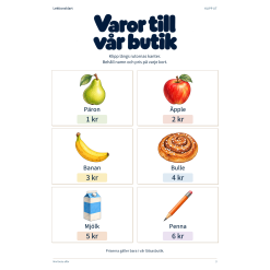 Min första affär – pengar och addition | Förskoleklass–åk 2