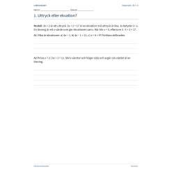 Ekvationsverkstaden – lös, kontrollera och förklara | Matematik åk 7–8