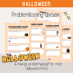 Halloween - Problemlösning division - Kluriga uppgifter med Halloweentema
