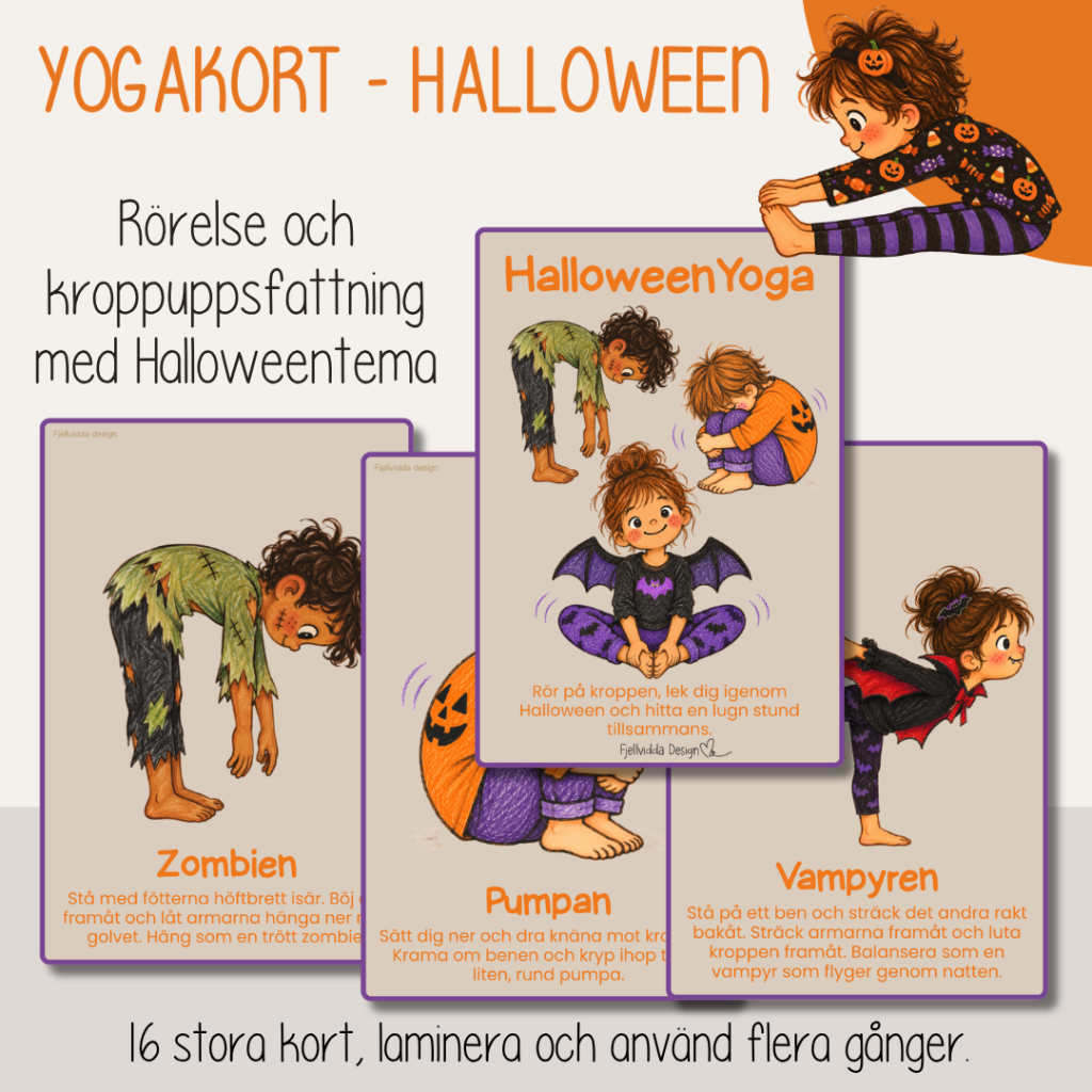 Halloween – Yogakort – Yoga – 16 kort