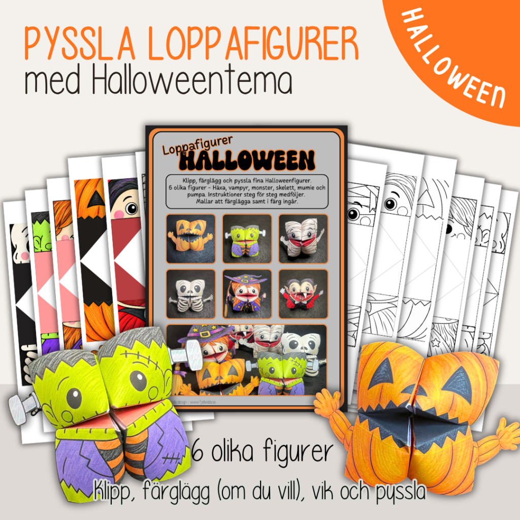 Halloween – Pyssel – Sex olika loppafigurer med Halloweentema