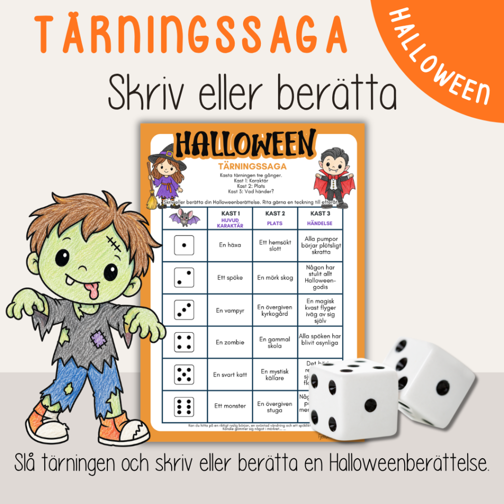 Halloween – Tärningssaga Halloweentema