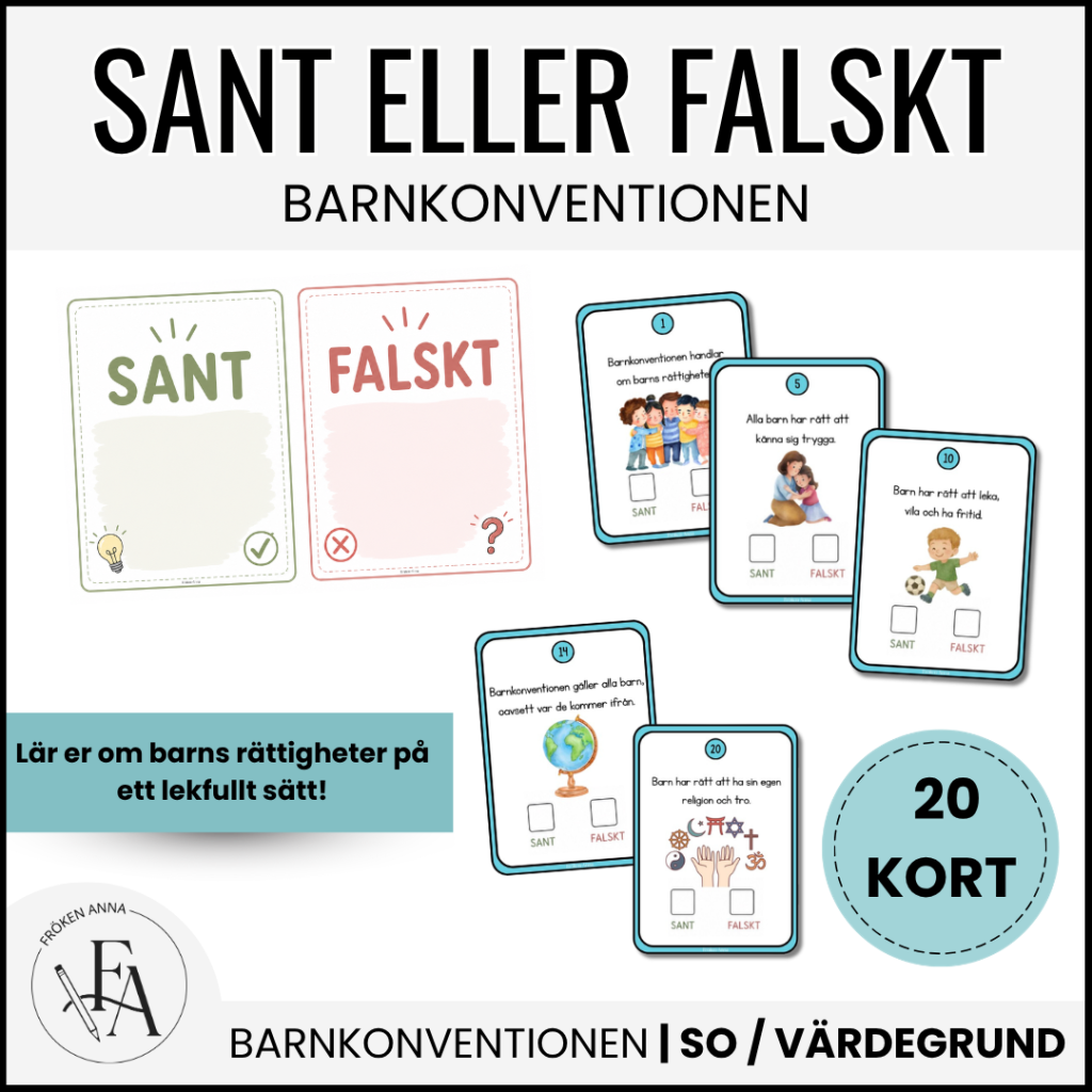 Barnkonventionen – Sant eller falskt | Faktakort