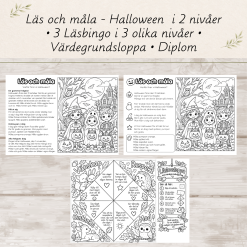 Läslovspaket – Läsbingo, Halloween & värdegrund | F–3