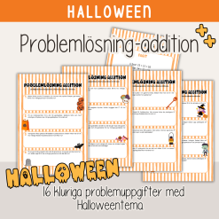 Halloween - Problemlösning addition - Kluriga uppgifter med Halloweentema