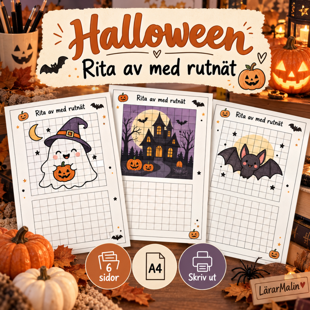 Halloween – rita av med rutnät