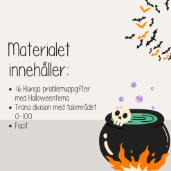 Halloween - Problemlösning division - Kluriga uppgifter med Halloweentema