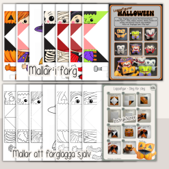 Halloween - Pyssel - Sex olika loppafigurer med Halloweentema