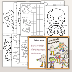 Halloween - Halloweenpyssel - Pyssla en sprattelfigur - 6 olika mallar