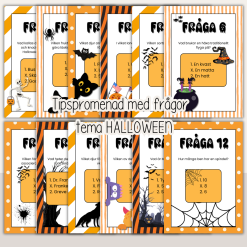 Halloween - Tipspromenad - 12 frågor med Halloweentema