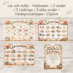 Läslovspaket – Läsbingo, Halloween & värdegrund | F–3