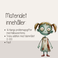 Halloween - Problemlösning addition - Kluriga uppgifter med Halloweentema