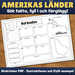 Amerikas länder – komplett arbetsblads­serie (35 länder)