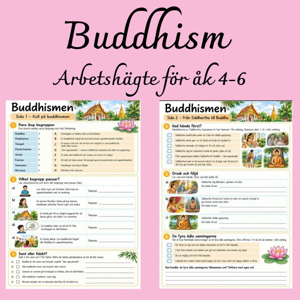 Buddhismen – Arbetshäfte med färdighetsträning | Åk 4–6