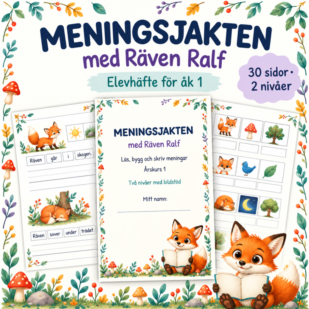 Meningsjakten med Räven Ralf – elevhäfte för åk 1 🦊