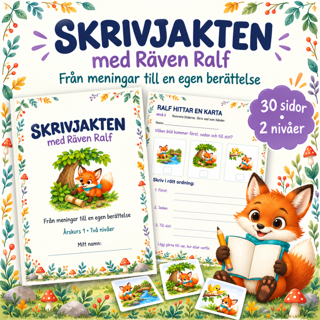 Skrivjakten med Räven Ralf – från meningar till en egen berättelse 🦊✏️