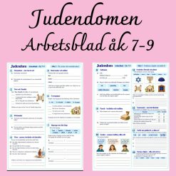 Judendom – arbetsblad med 14 uppgifter och facit | Åk 7–9