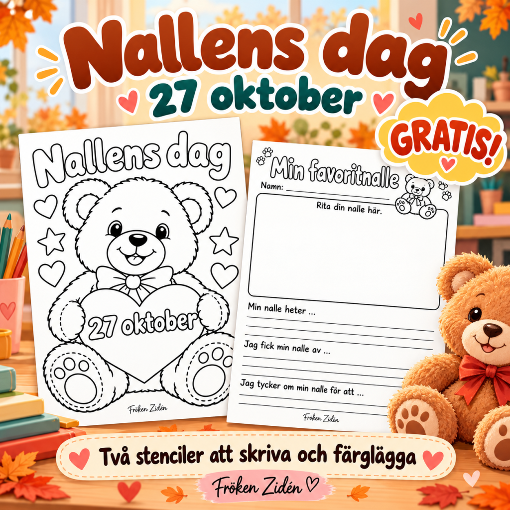 Målarbild och stencil till Nallens dag 27/10