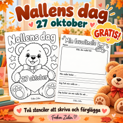 Målarbild och stencil till Nallens dag 27/10