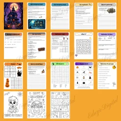 Halloweenhäfte åk 4–6 | Läsförståelse, matematik, logik, engelska och målarbilder