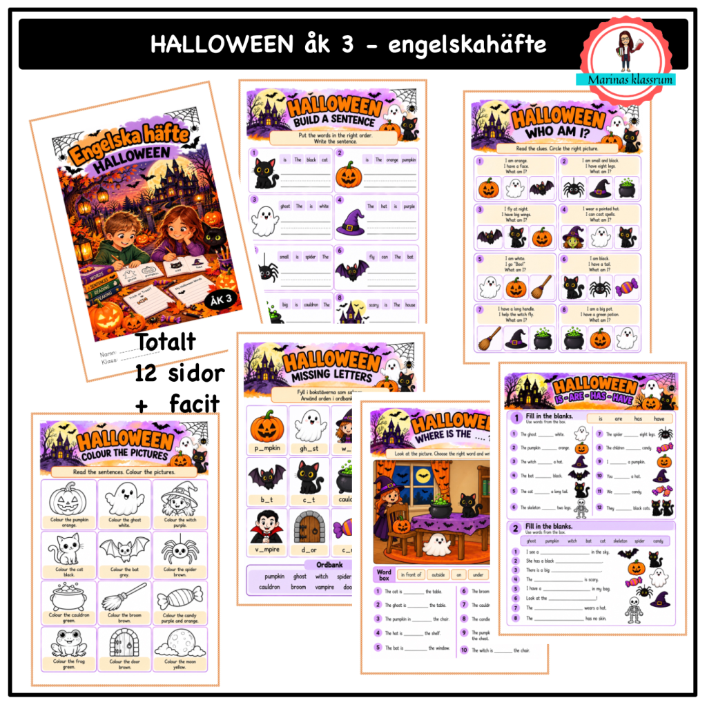 Engelska häfte – Halloween åk 3