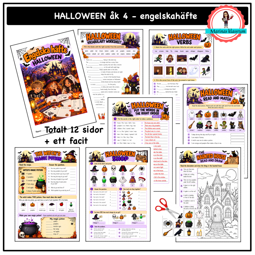 Engelska häfte – Halloween åk 4