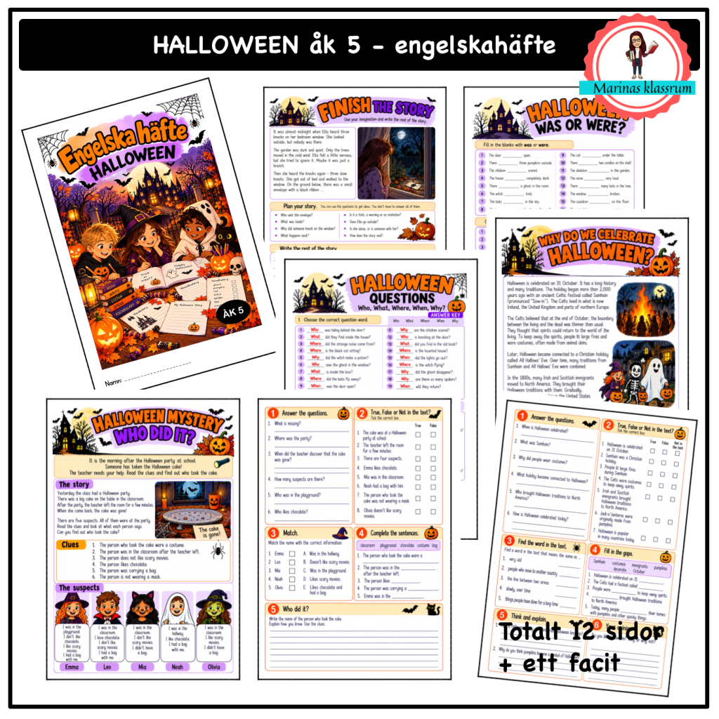 Engelska häfte – Halloween åk 5