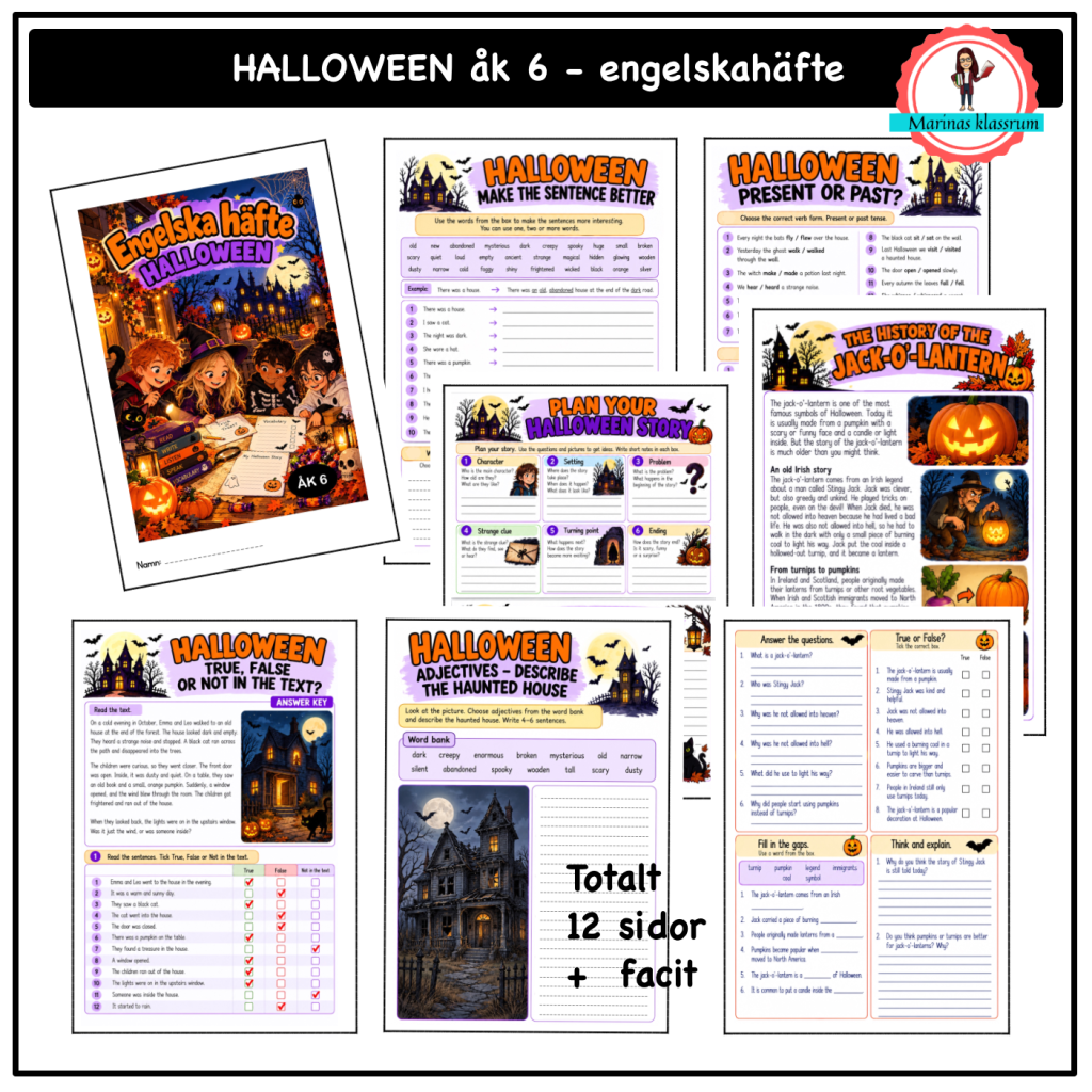 Engelska häfte – Halloween åk 6