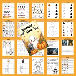 Halloweenhäfte åk 1-3 | Matematik, svenska, färgläggning och kluriga uppgifter