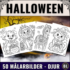 Halloween – 50 målarbilder med djur
