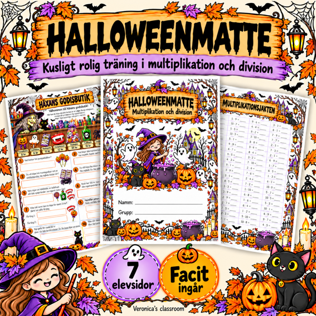 Halloweenmatte – multiplikation och division med en kuslig twist!