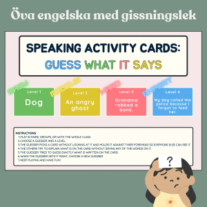 Speaking activity: Guess what it says