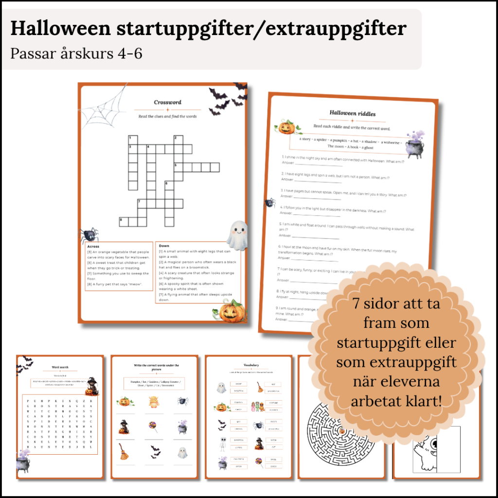 Halloween: Startuppgifter / Extrauppgifter