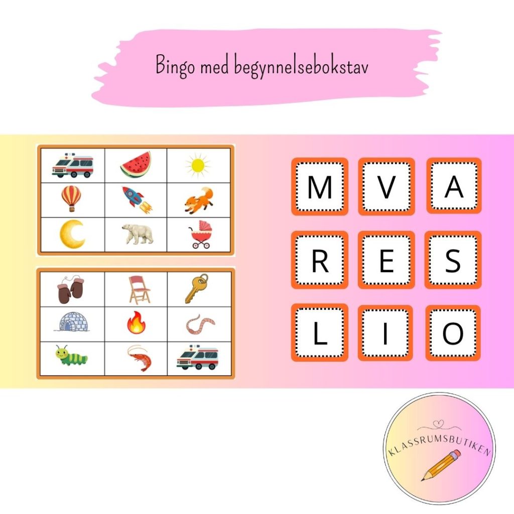 Bingo med begynnelsebokstav