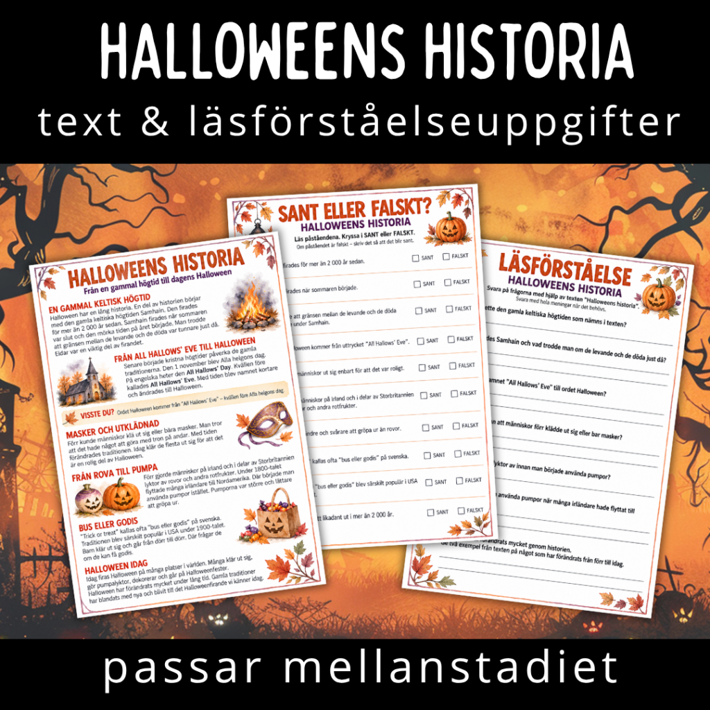 Läsförståelse om Halloweens historia
