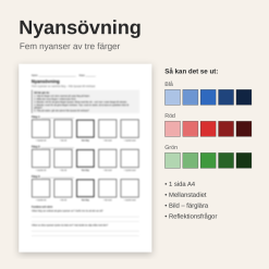 Färgnyans - ett arbetsblad
