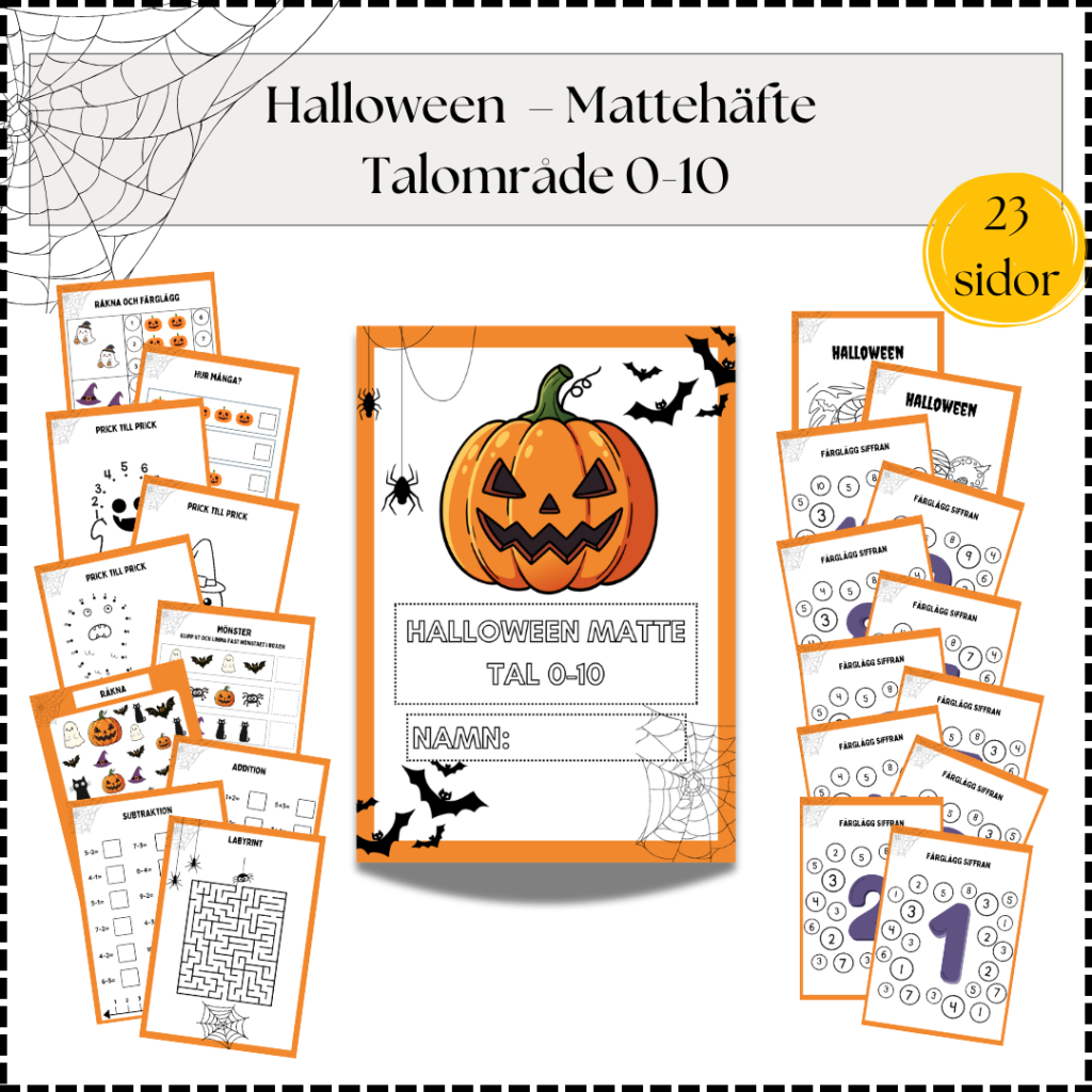 Mattehäfte Halloween – Talområde 0–10 | Anpassad grundskola, ämnesområden