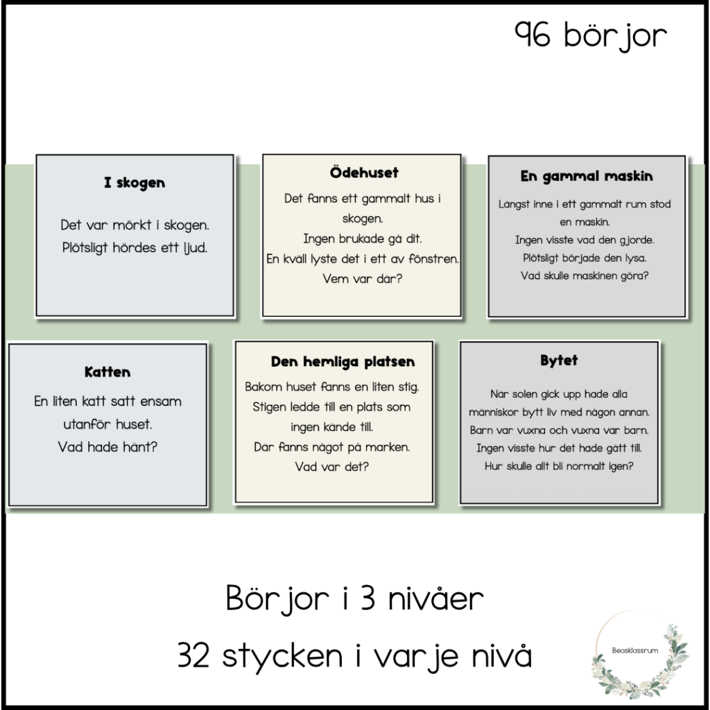 Börjor i 3 nivåer