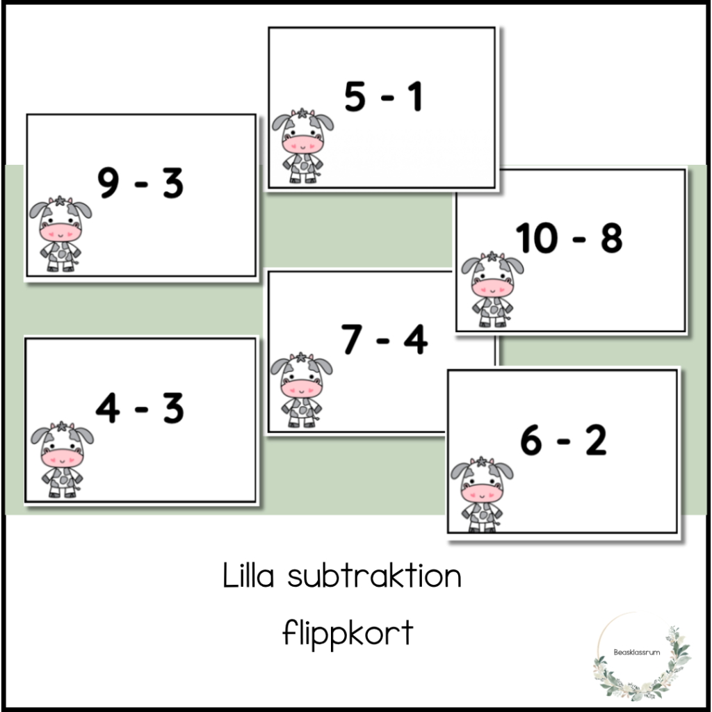 Lilla subtraktion – flippkort