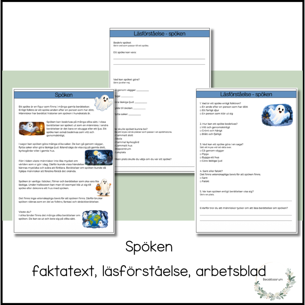 Spöken – läsförståelse