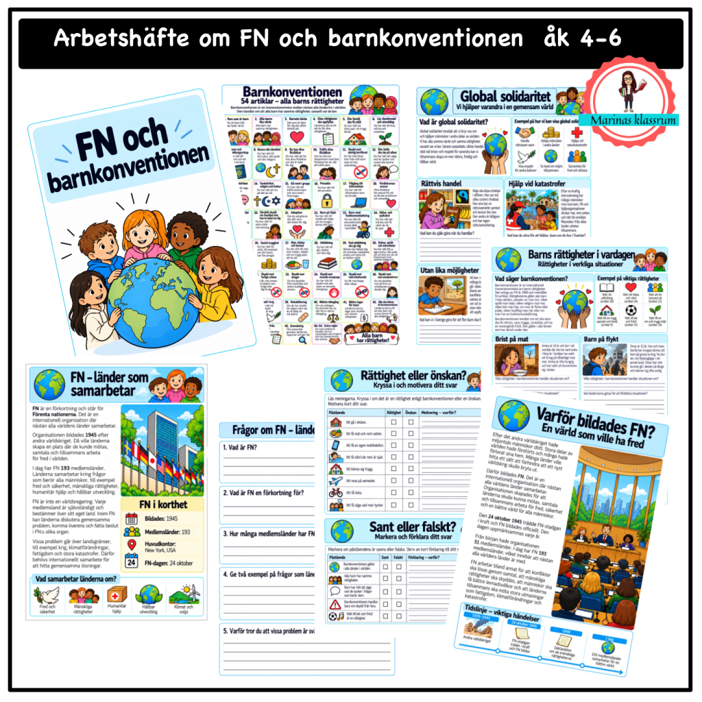 FN och barnkonventionen – arbetshäfte åk 4-6
