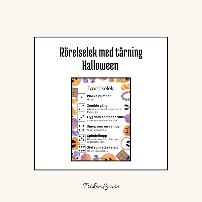 Rörelselek med tärning – Halloween